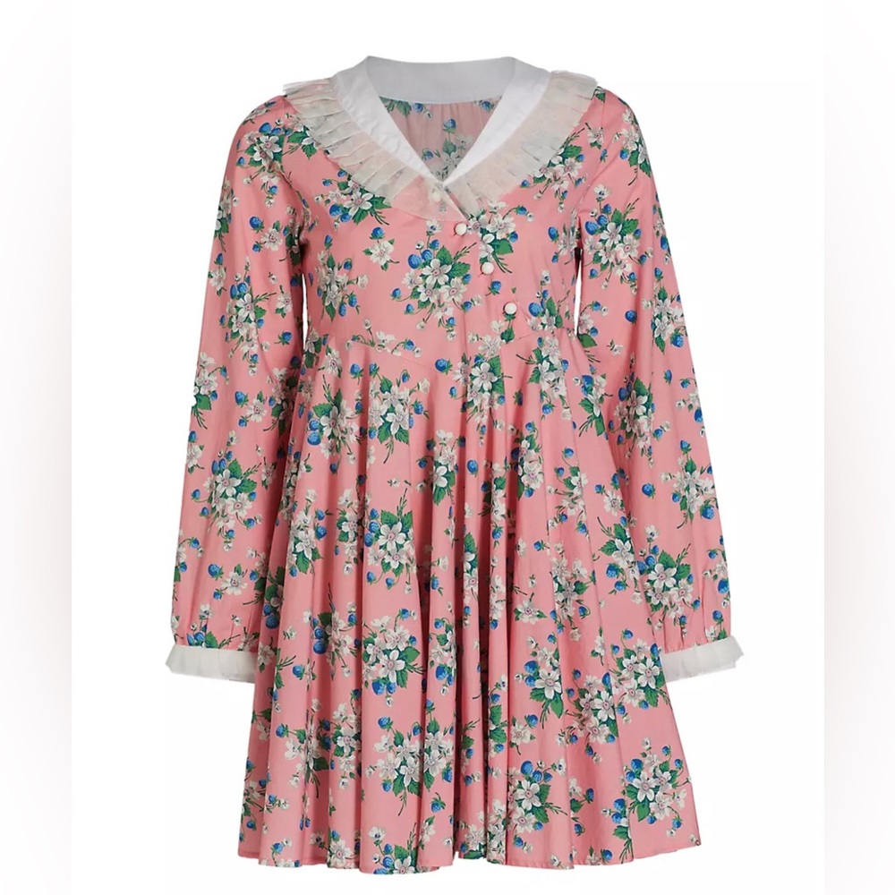 Batsheva Harper Ruffle-Trim Babydoll Dress Size 4